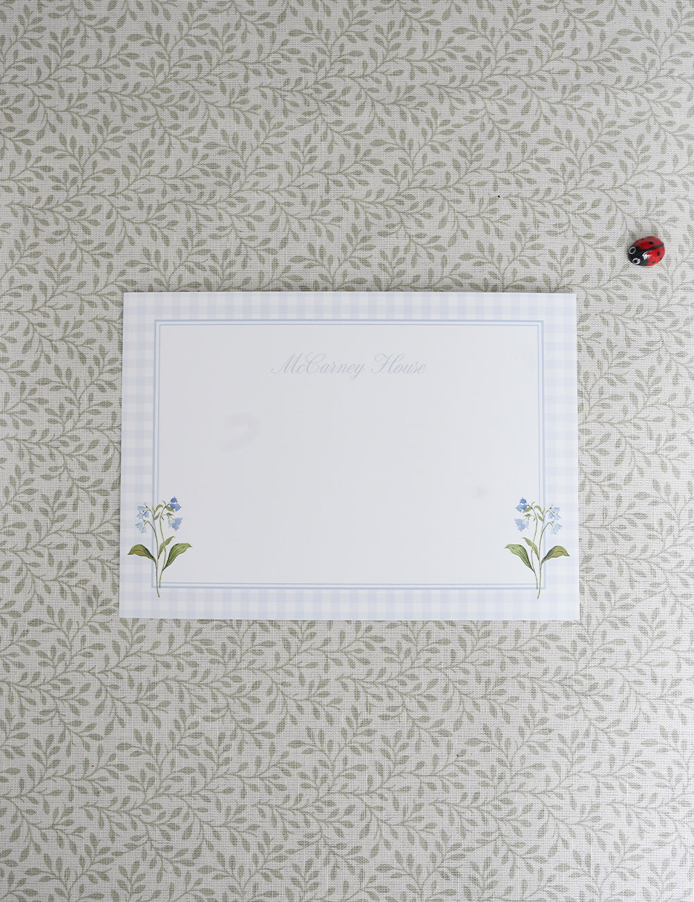 Notecard Bluebell Blue Gingham