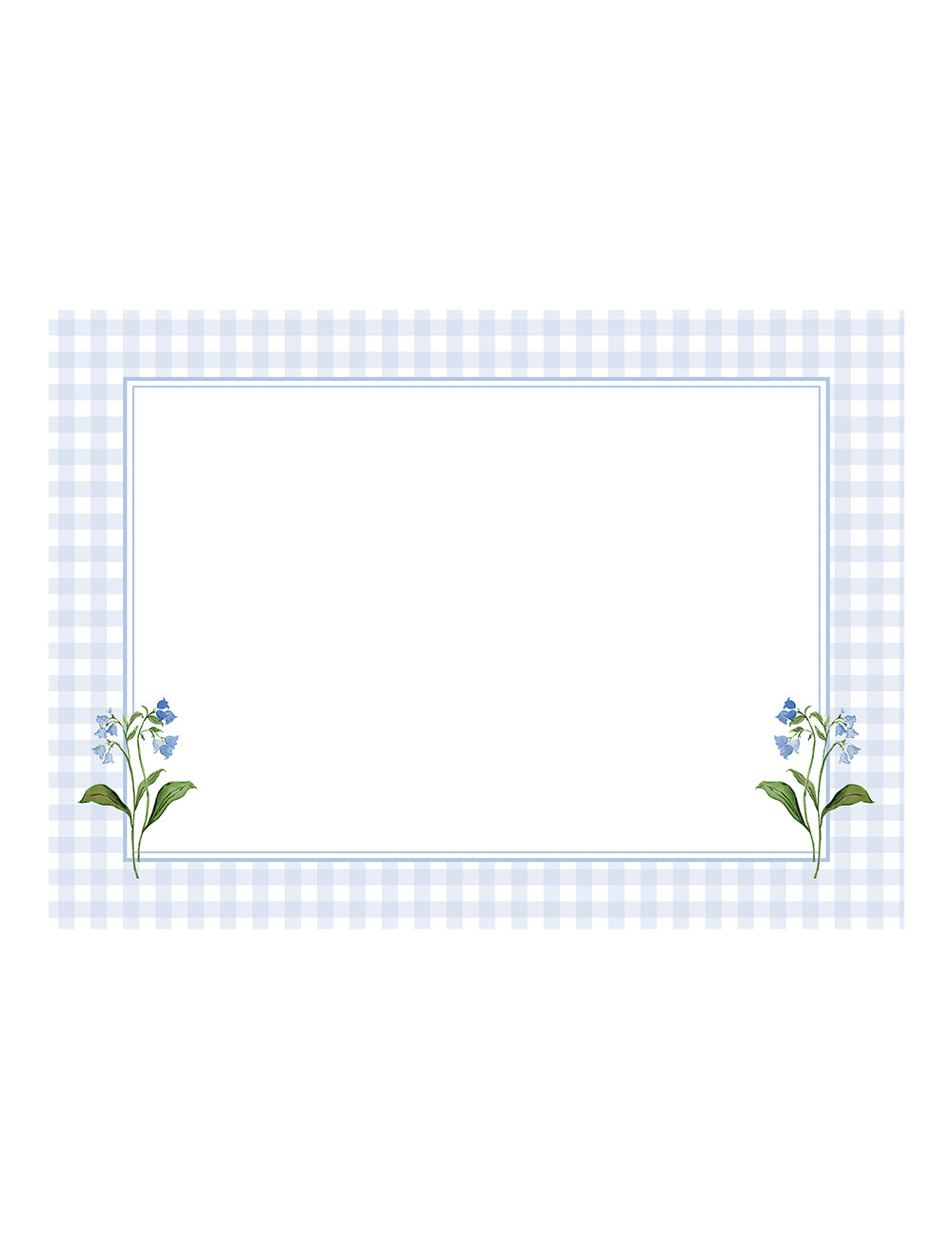 Notecard Bluebell Blue Gingham