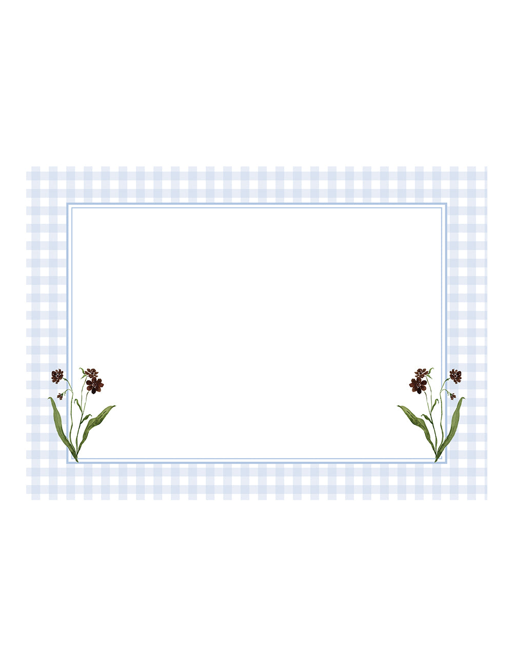 Notecard Cosmo Blue Gingham